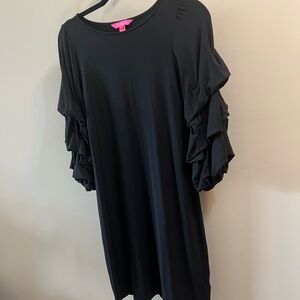 Lilly Pulitzer Leonie Onyx Ruffle-Sleeve Tunic Size Small